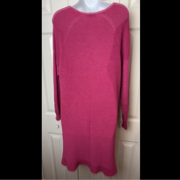 EILEEN FISHER 100% Wool Tunic Top Sweater Pink Magenta Purple Fuchsia Knit Hi/Lo - Picture 8 of 9